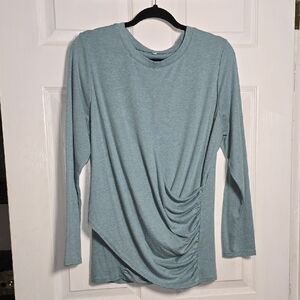 Chic Teal Long Sleeve Women's Top